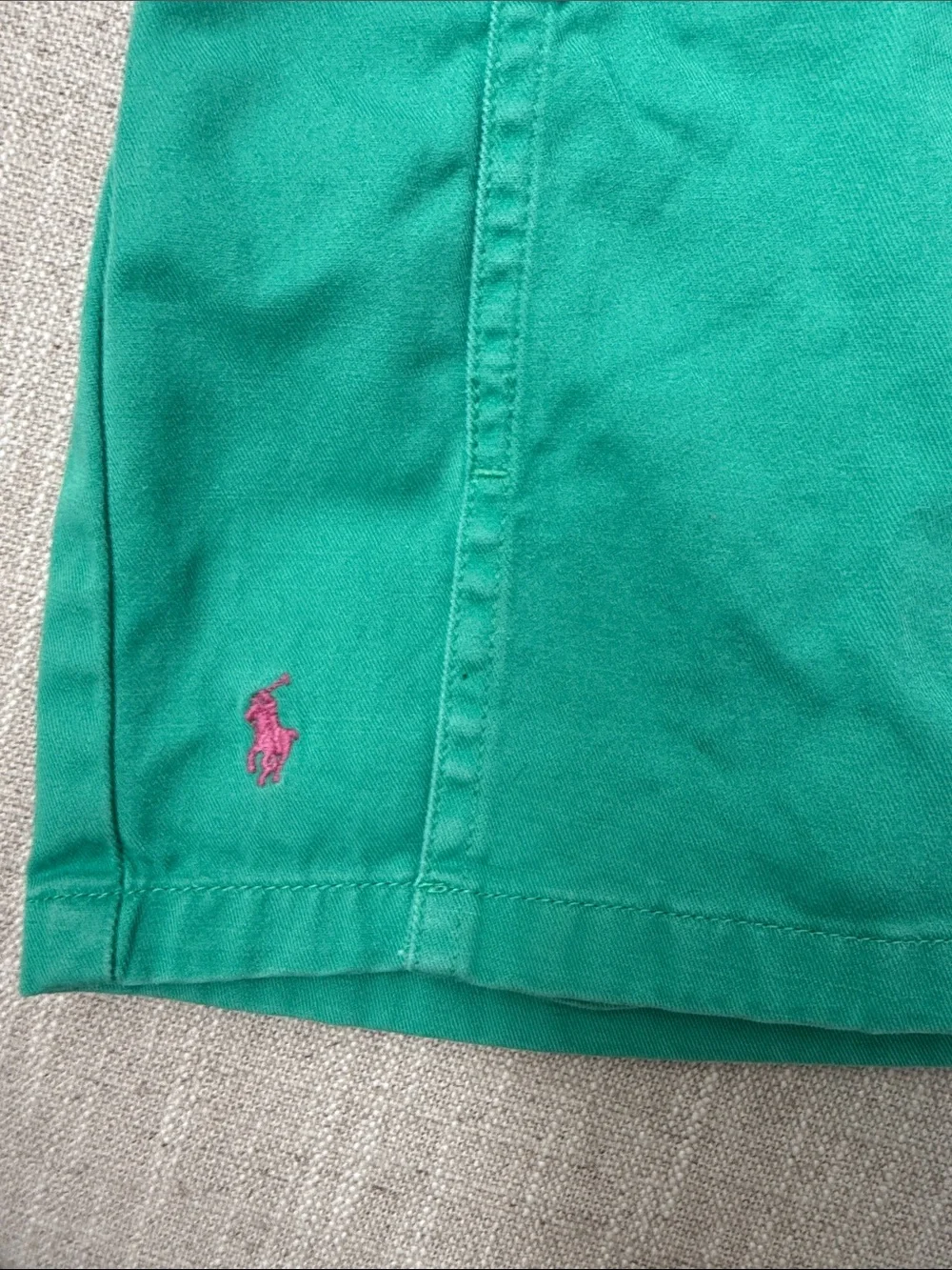 Ralph Lauren Green Toddler Knit Skort with Pink Striped Belt - 12 months